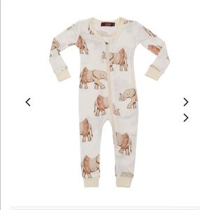 MILKBARN BABY BAMBOO ZIPPER PAJAMA - TUTU ELEPHANT
